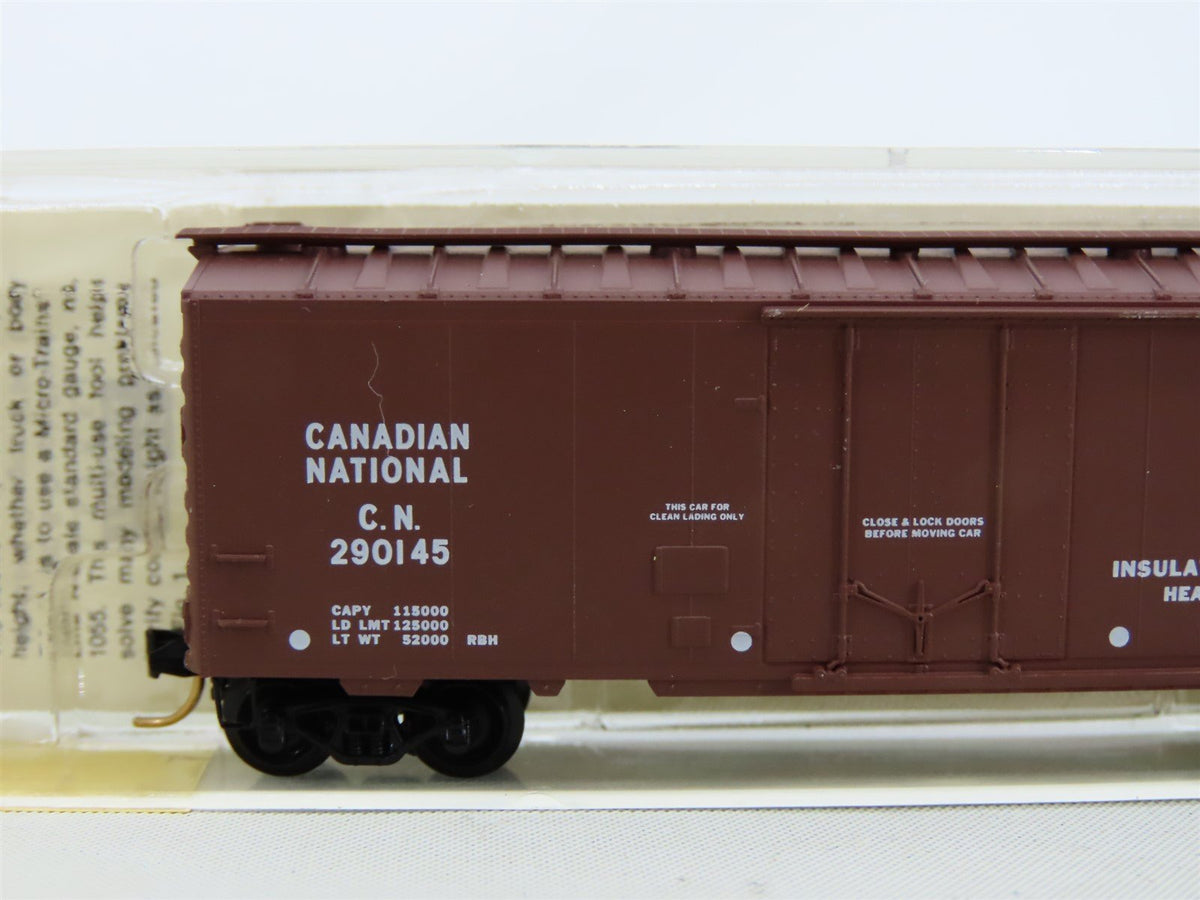 N Micro-Trains MTL #21120 CN Canadian National 40&#39; Plug Door Box Car #290145