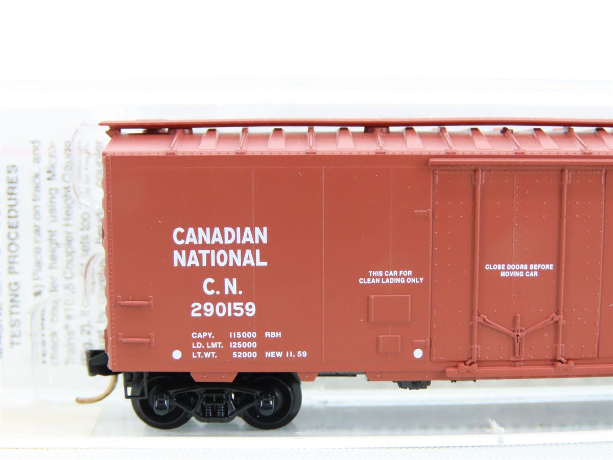 N Micro-Trains MTL #21120 CN Canadian National 40&#39; Plug Door Box Car #290159