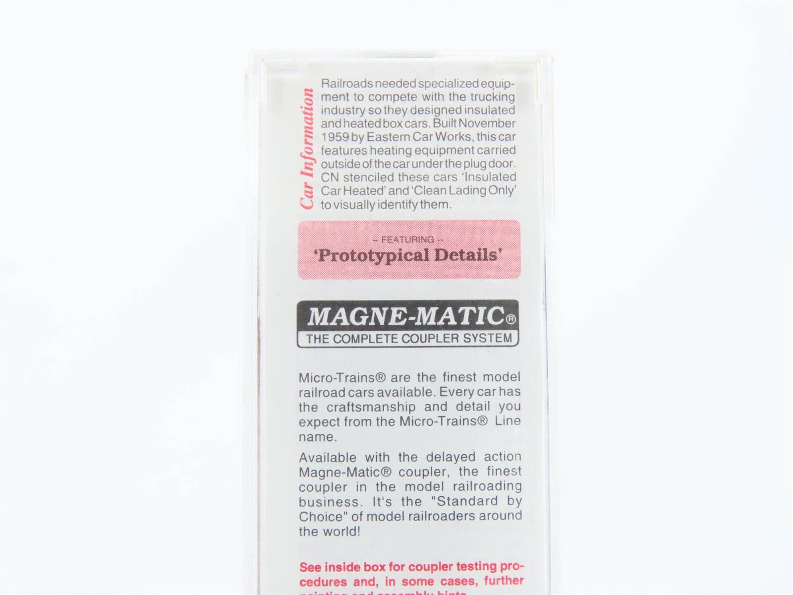 N Micro-Trains MTL #21120 CN Canadian National 40' Plug Door Box Car #290159