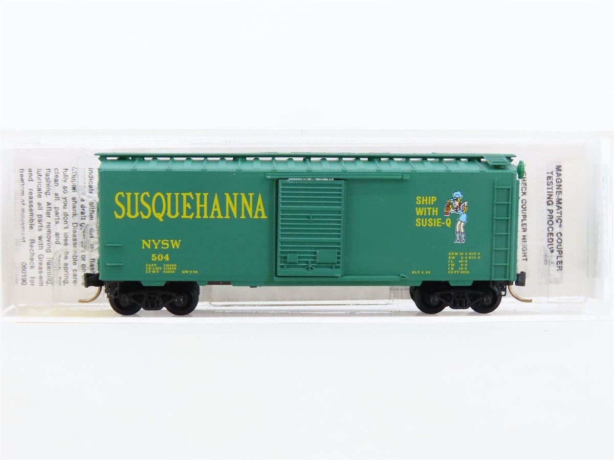 N Micro-Trains MTL #20670 NYSW Susquehanna &quot;Ship With Susie-Q&quot; 40&#39; Box Car #504