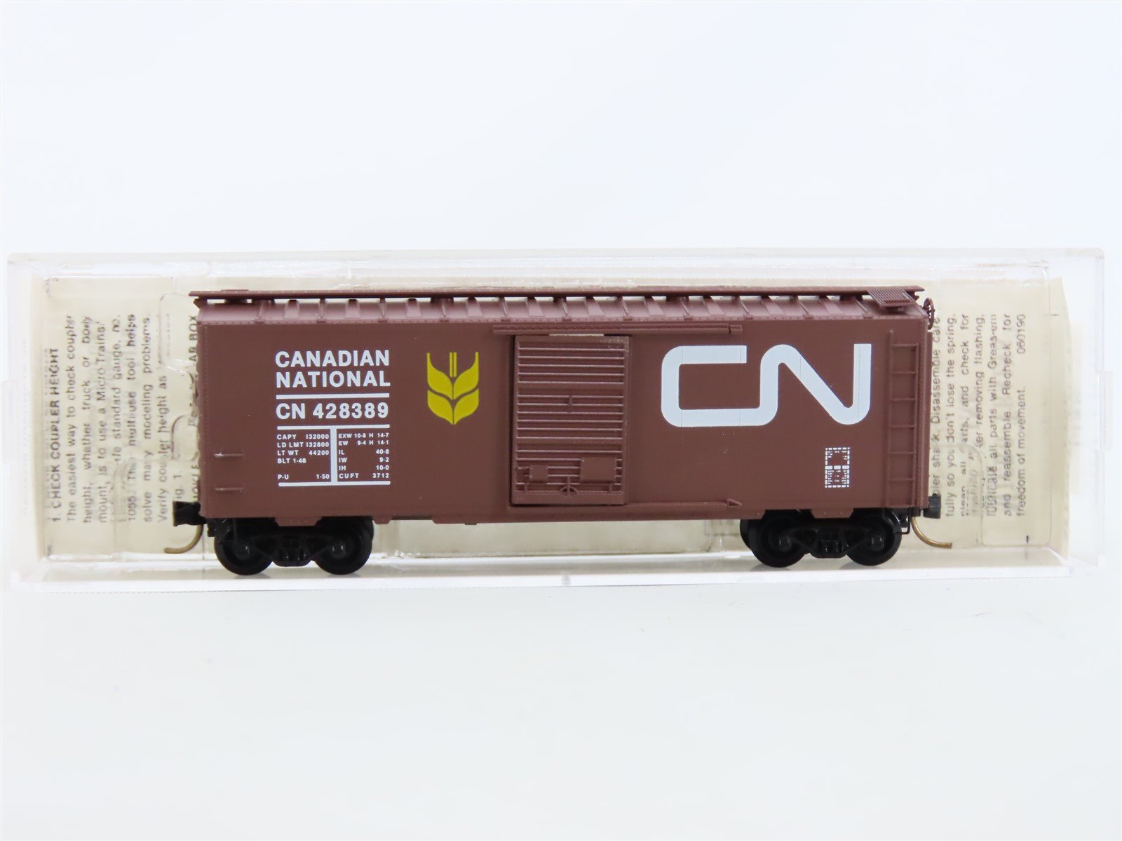 N Scale Micro-Trains MTL #20550 CN Canadian National 40' Box Car #428389