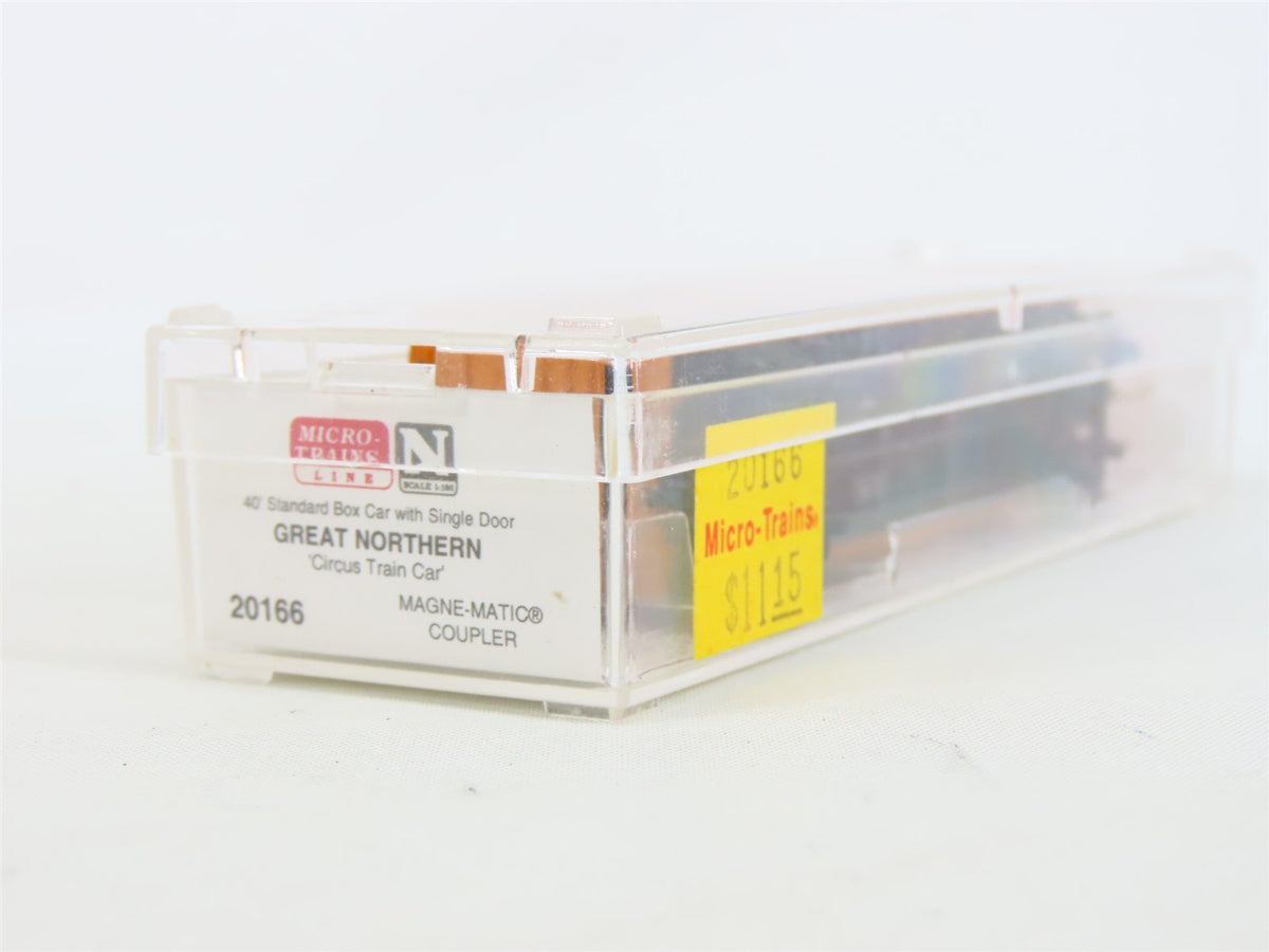 N Micro-Trains MTL #20166 GN Great Northern Circus Train 40&#39; Box Car #19038