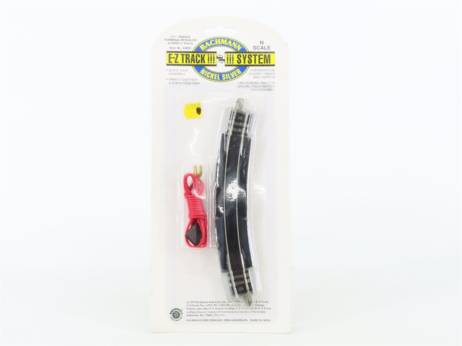 N Scale Bachmann E-Z Track System #44802 Nickel Silver Terminal/Rerailer w/ Wire