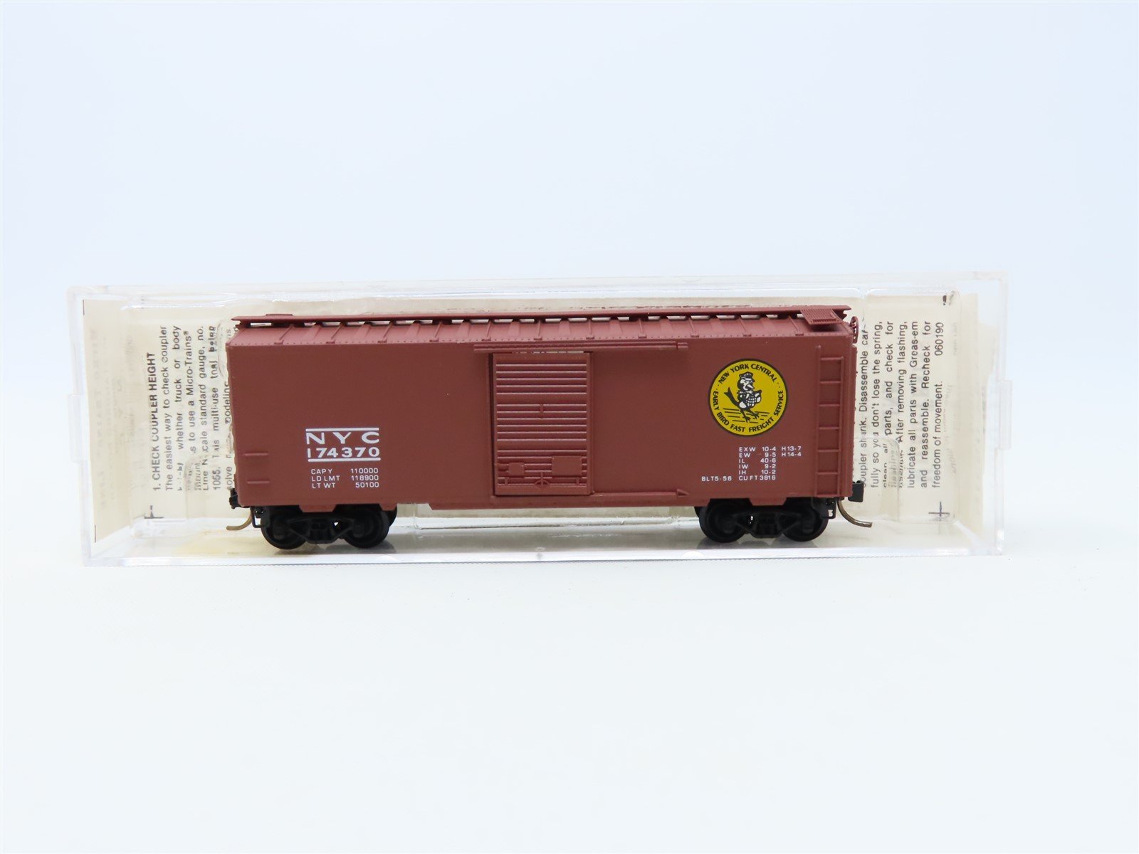 N Micro-Trains MTL 20380 NYC New York Central "Early Bird" 40' Box Car #174370