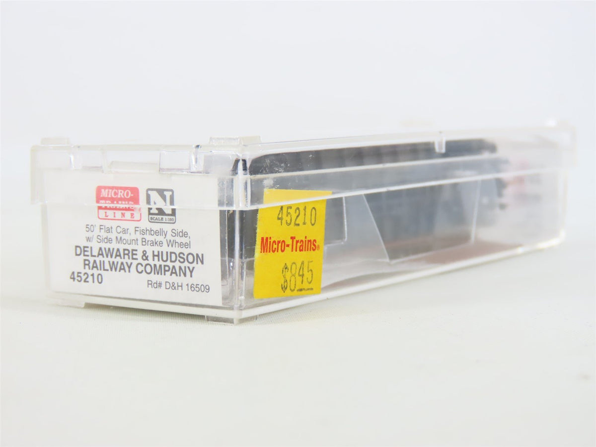 N Micro-Trains MTL 45210 D&amp;H Delaware &amp; Hudson Fishbelly Side Flat Car #16509