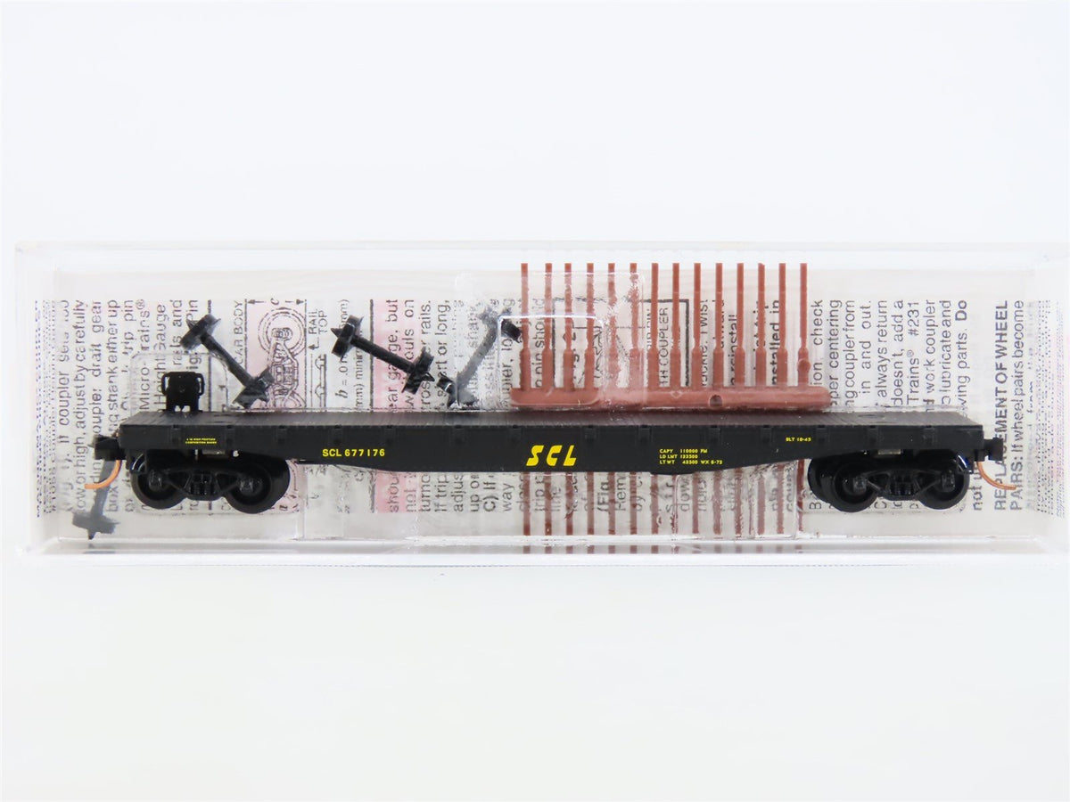 N Scale Micro-Trains MTL 45170 SCL Seaboard Coast Line 50&#39; Flat Car #677176