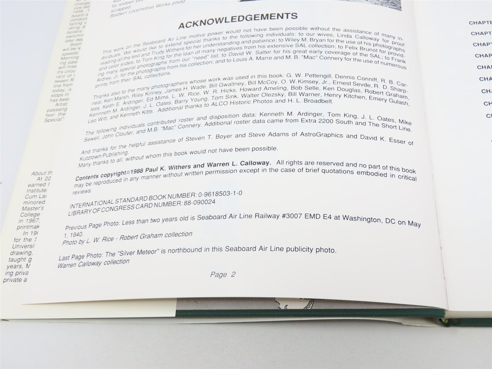 Seaboard Air Line Railroad Company Motive Power by Calloway & Withers ©1988 HC