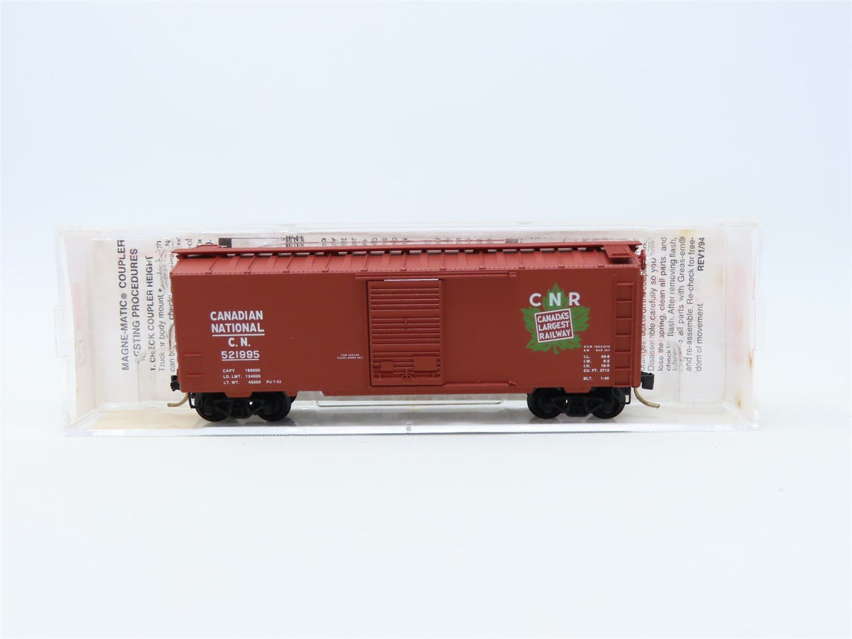 N Micro-Trains MTL #20206 CN Canadian National 40&#39; Single Door Box Car #521995