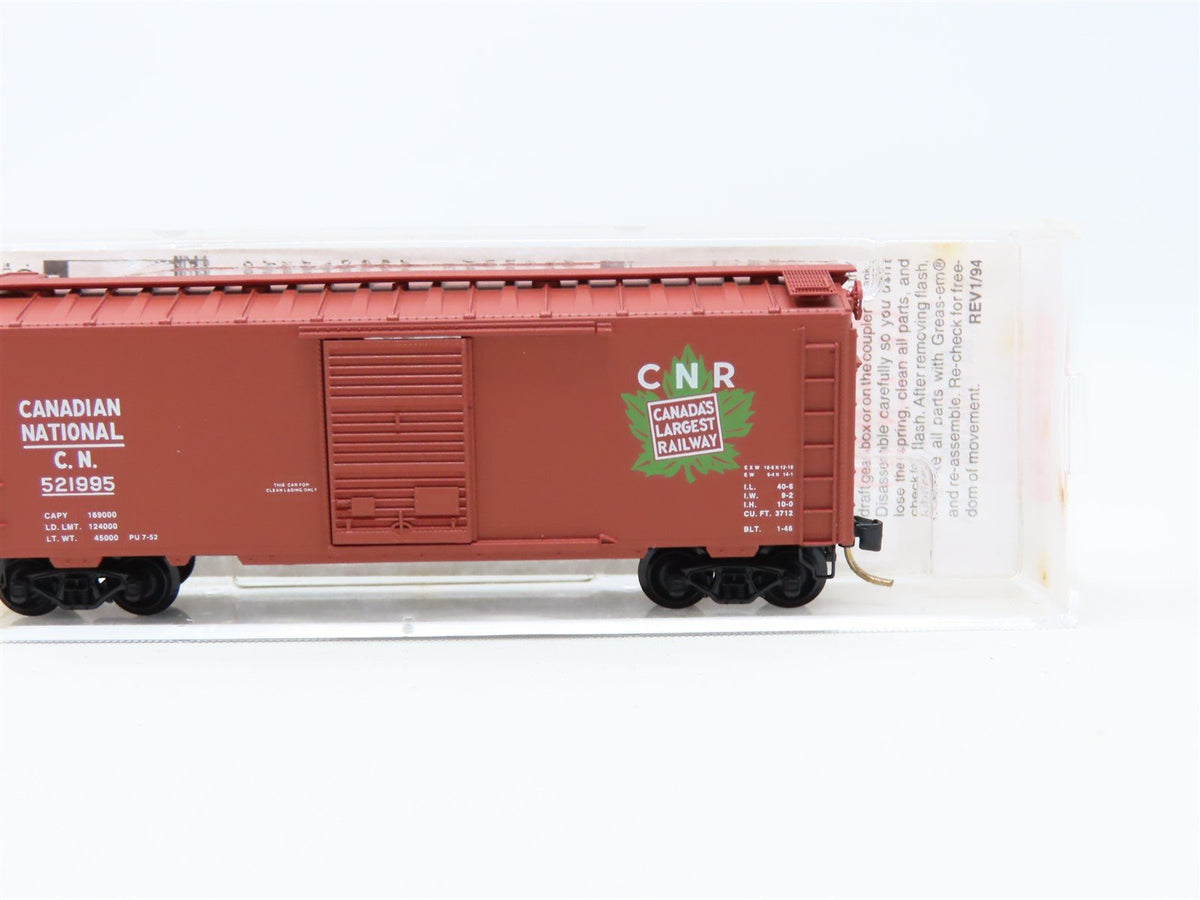 N Micro-Trains MTL #20206 CN Canadian National 40&#39; Single Door Box Car #521995