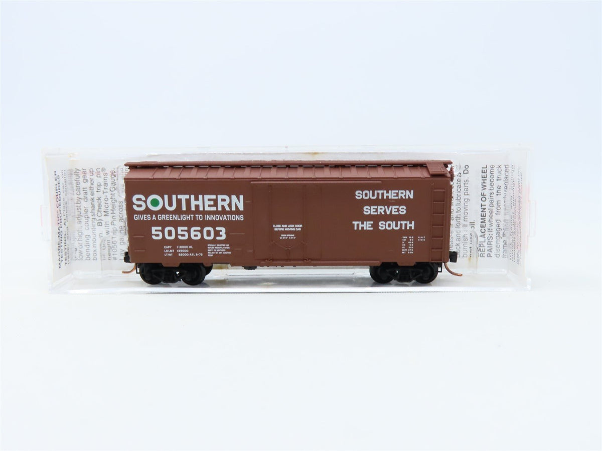 N Micro-Trains MTL #21100 SOU Southern Railway 40&#39; Plug Door Box Car #505603