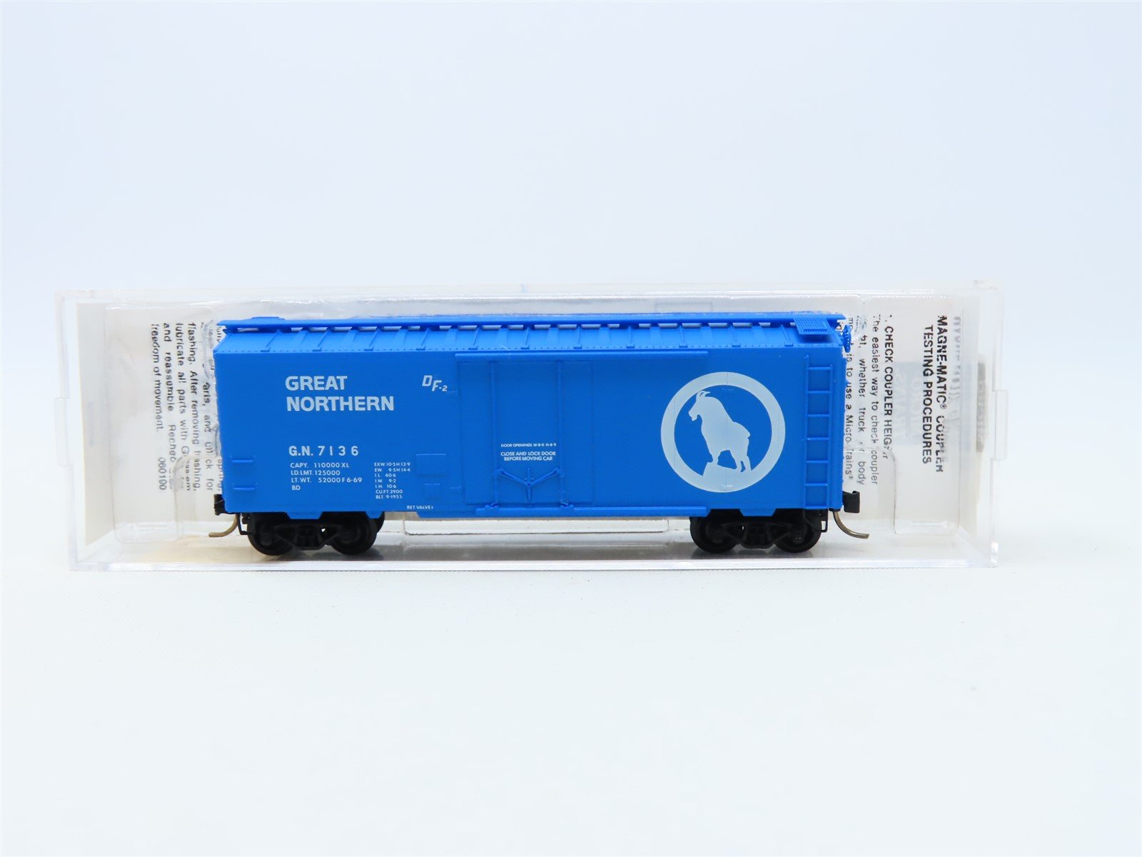 N Scale Micro-Trains MTL 21040 GN "Big Sky Blue" 40' Steel Box Car #7136