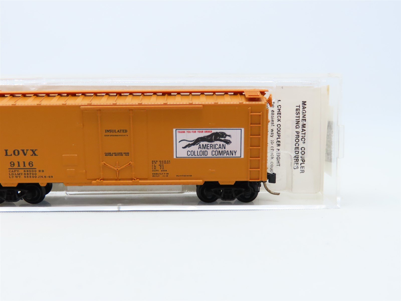 N Scale Micro-Trains MTL #21190 LOVX American Colloid CO 40' Box Car #9116