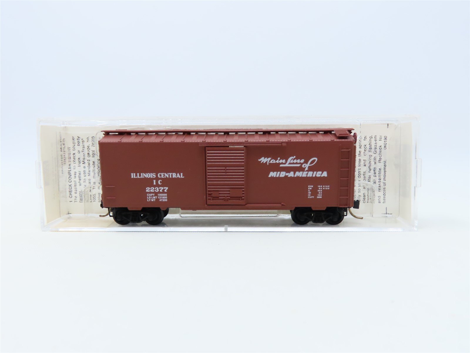 N Scale Micro-Trains MTL #20056 IC Main Line Of Mid America 40' Box Car #22377