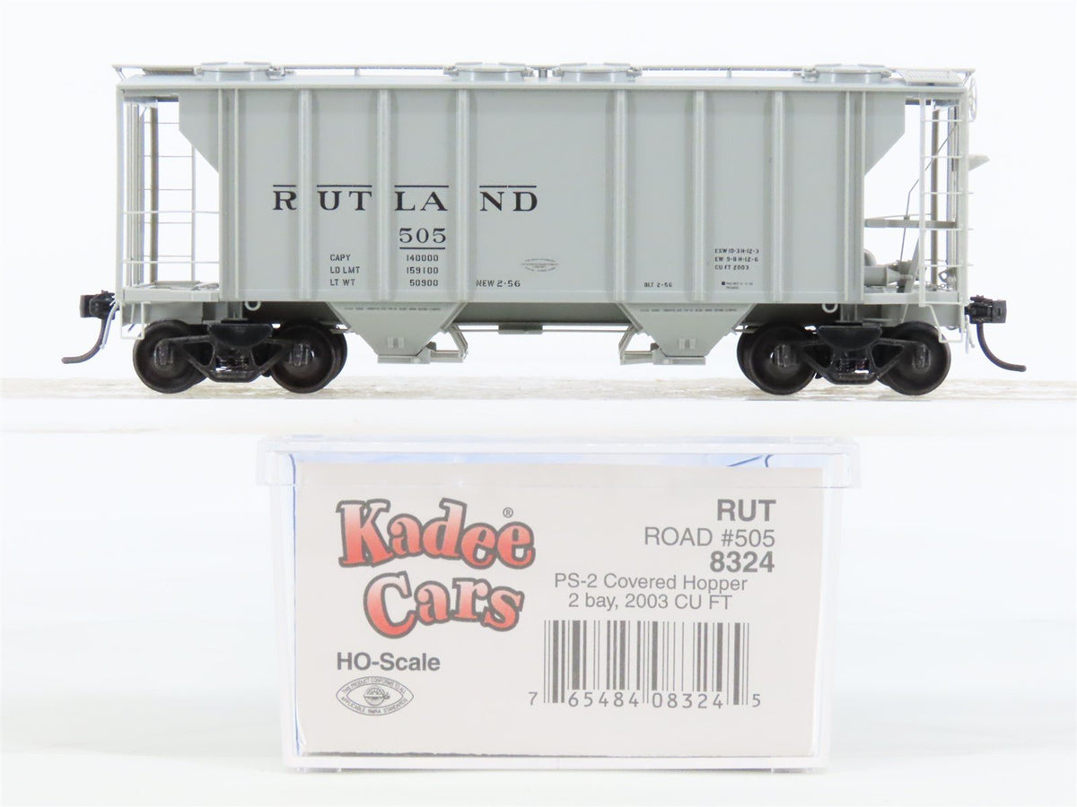 HO Scale Kadee Cars #8324 RUT Rutland PS-2 2-Bay Covered Hopper #505