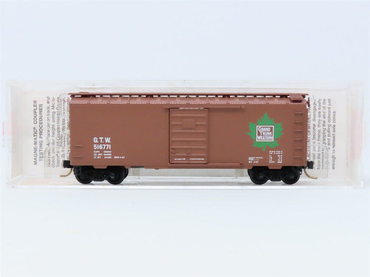 N Scale Micro-Trains MTL #20010 GTW Grand Trunk Western 40&#39; Box Car #516771