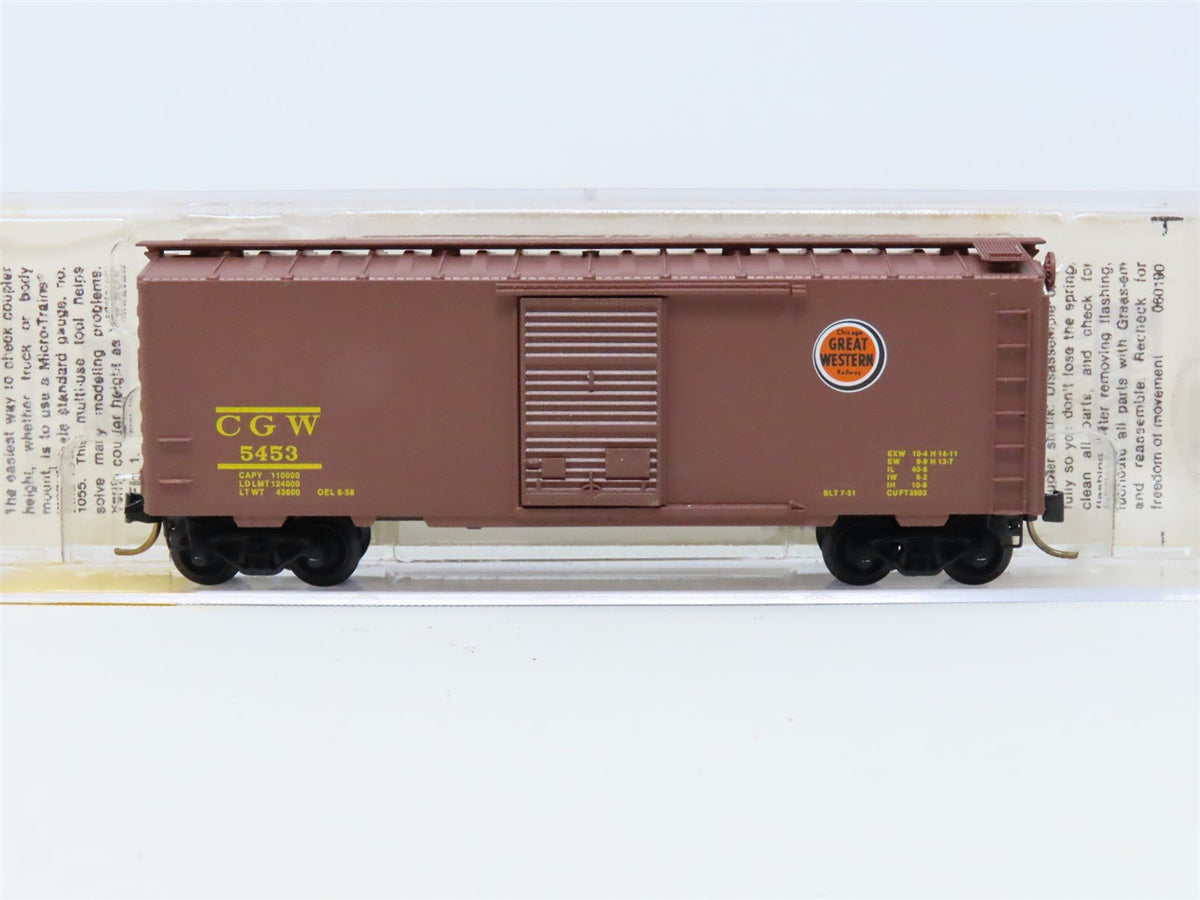 N Scale Micro-Trains MTL #20046 CGW Chicago Great Western 40&#39; Box Car #5453