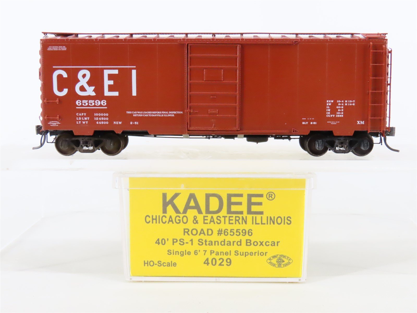 HO Kadee #4029 C&EI Chicago & Eastern Illinois 40' Single Door Box Car #65596
