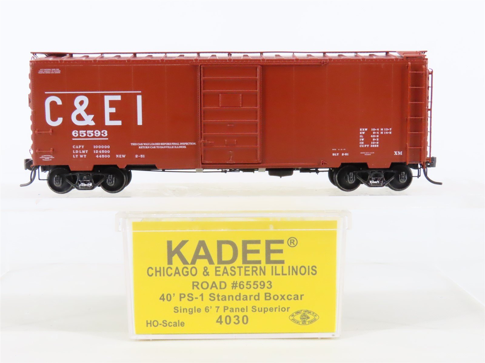 HO Kadee #4030 C&EI Chicago & Eastern Illinois 40' Single Door Box Car #65593