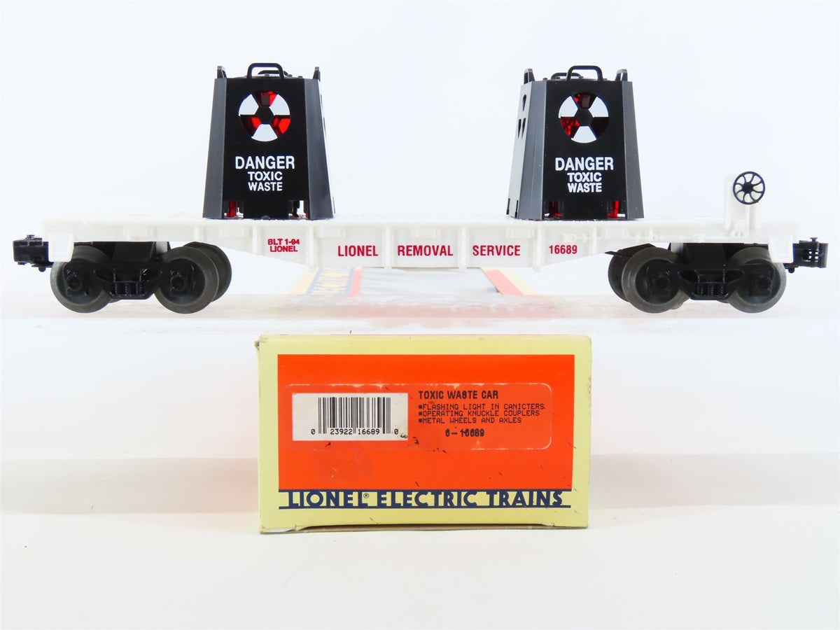 O Gauge 3-Rail Lionel 6-16689 Lionel Removal Service Toxic Waste Flat Car w/Load