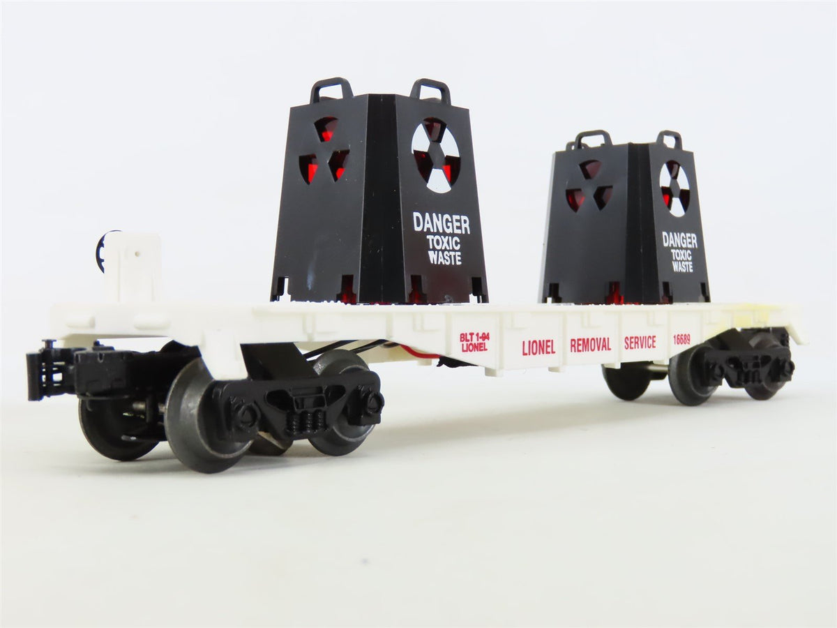 O Gauge 3-Rail Lionel 6-16689 Lionel Removal Service Toxic Waste Flat Car w/Load