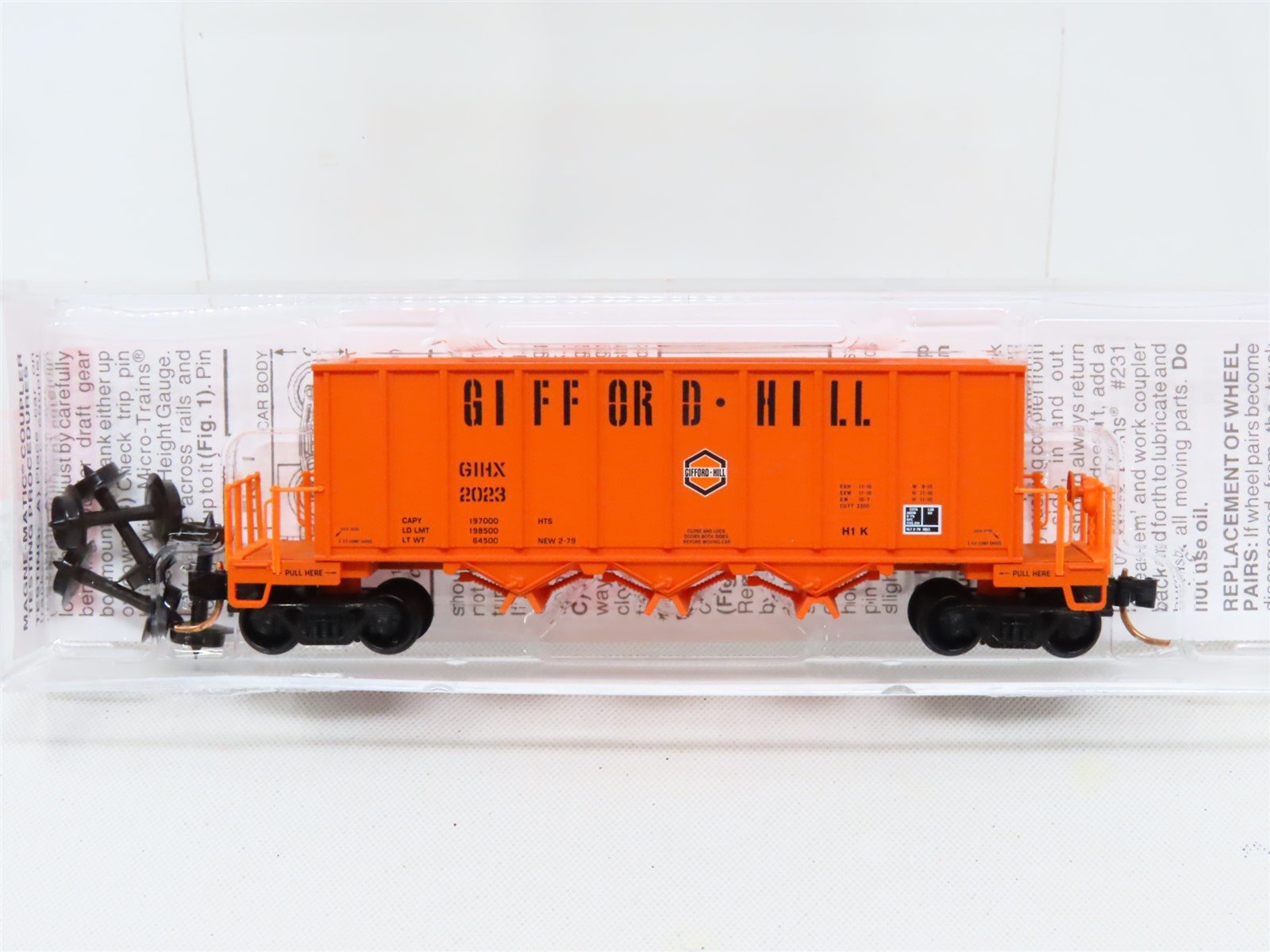 N Micro-Trains MTL #12500040 GIHX Gifford-Hill & Company Inc 3-Bay Hopper #2023