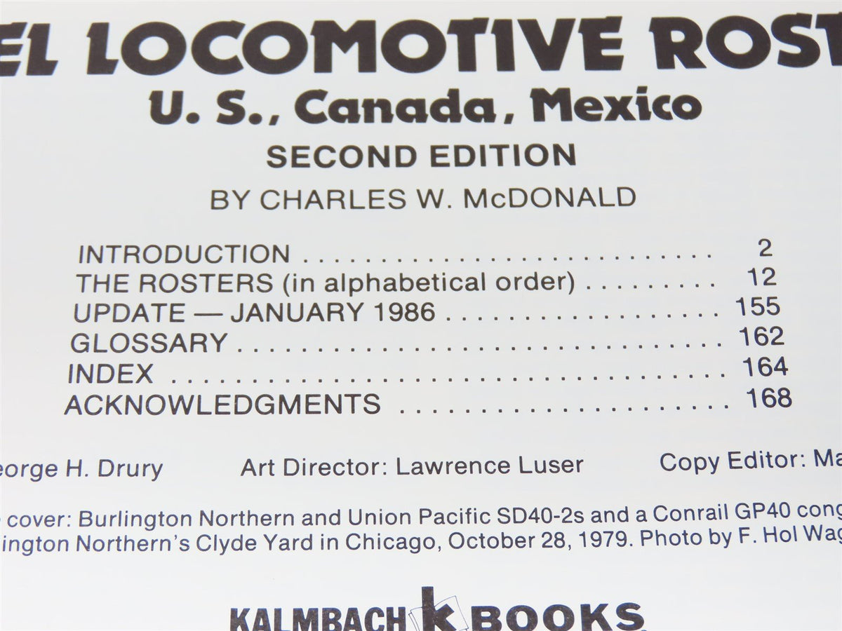 Diesel Locomotive Rosters by Charles W McDonald ©1986 SC Book