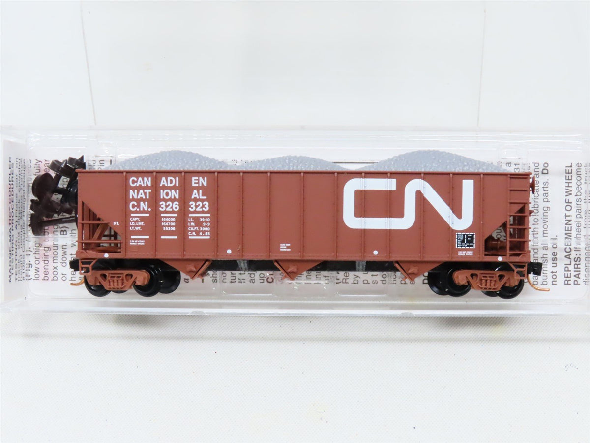 N Micro-Trains MTL #108160 CN Canadian National 3-Bay Hopper w/ Load #326323