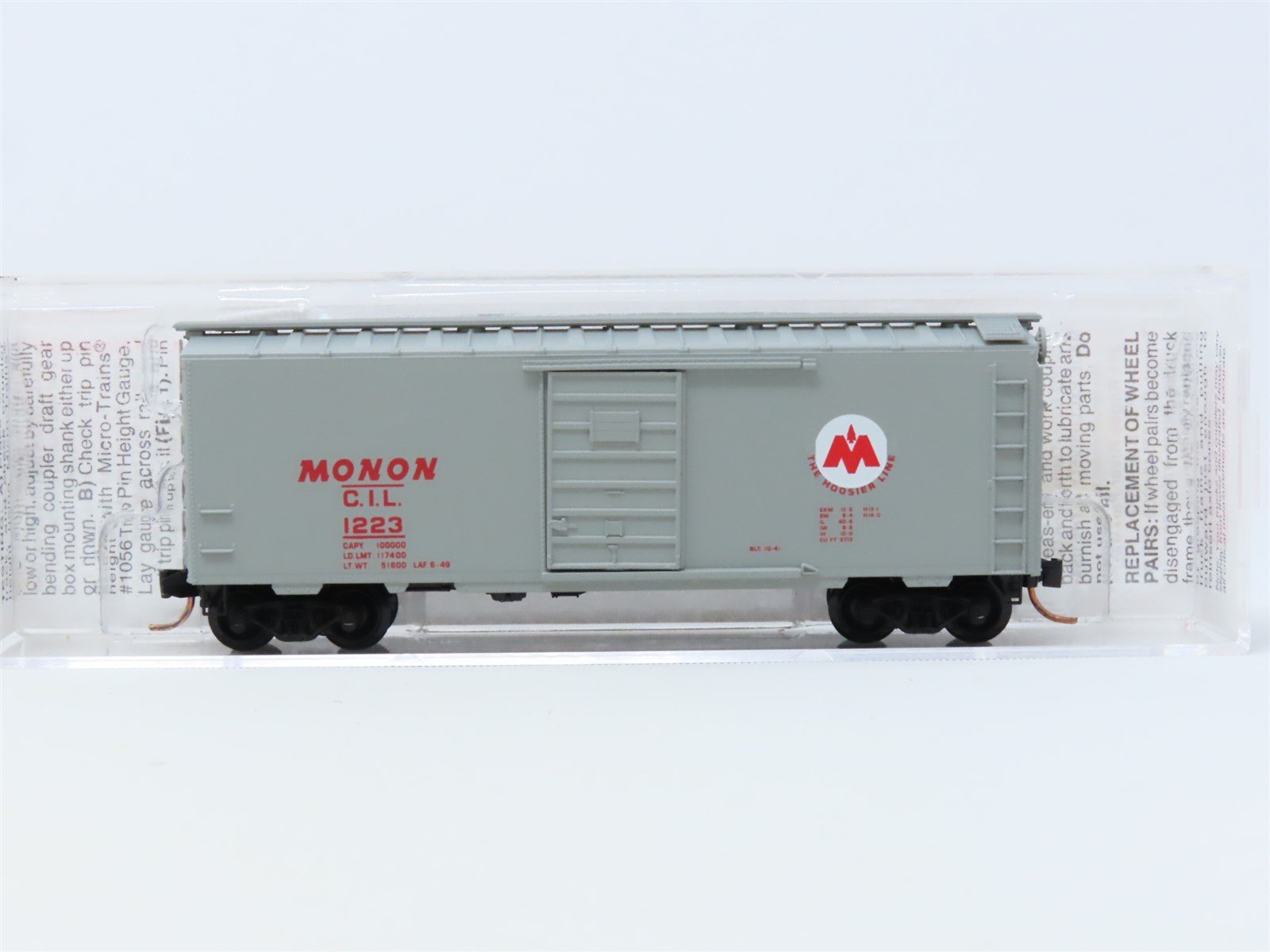 N Scale Micro-Trains MTL #20576 CIL Monon 40' Single Door Box Car #1223