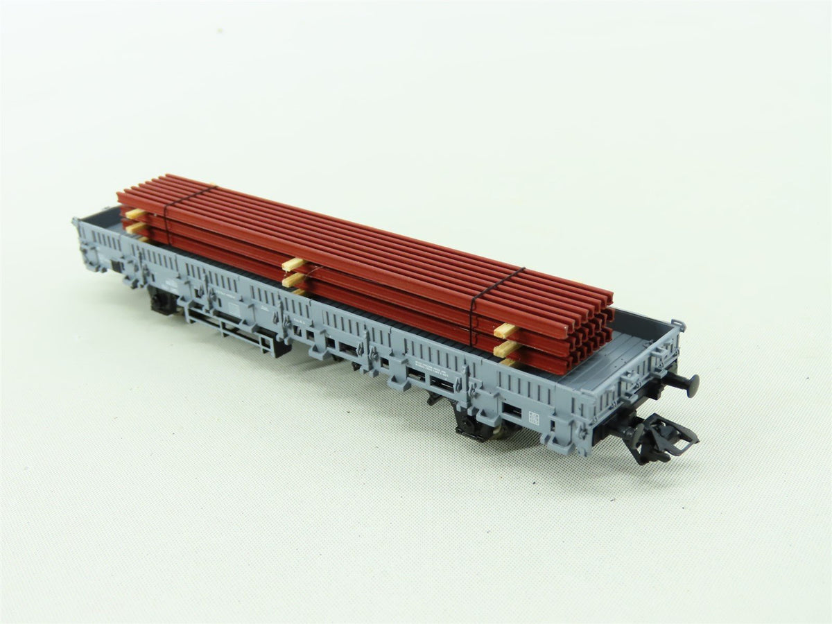 HO Marklin 47876 FS Italian State Low Side Flat Cars 2-Pack w/Metal Beam Loads