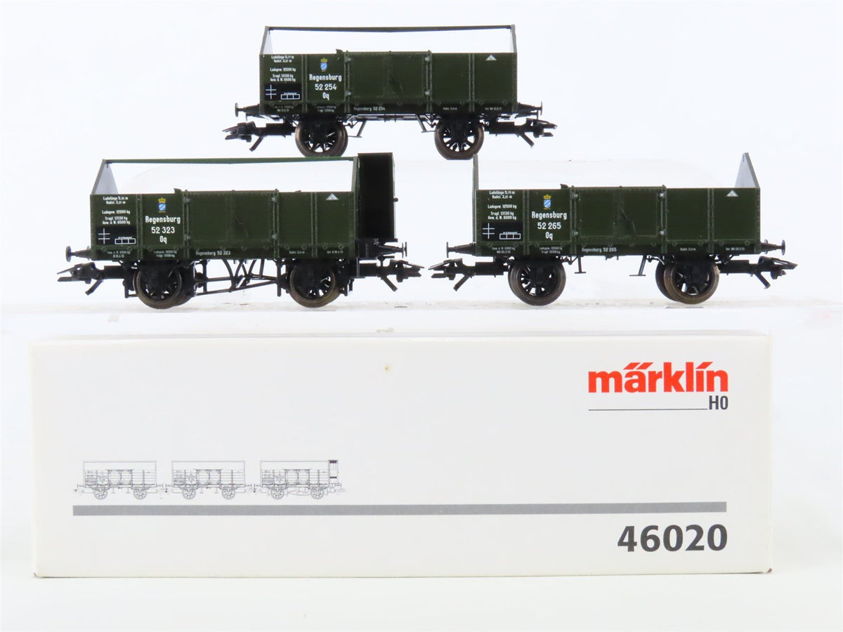 HO Marklin 46020 K.Bay.Sts.B. Royal Bavarian Medium-Side Gondolas 3-Car Set