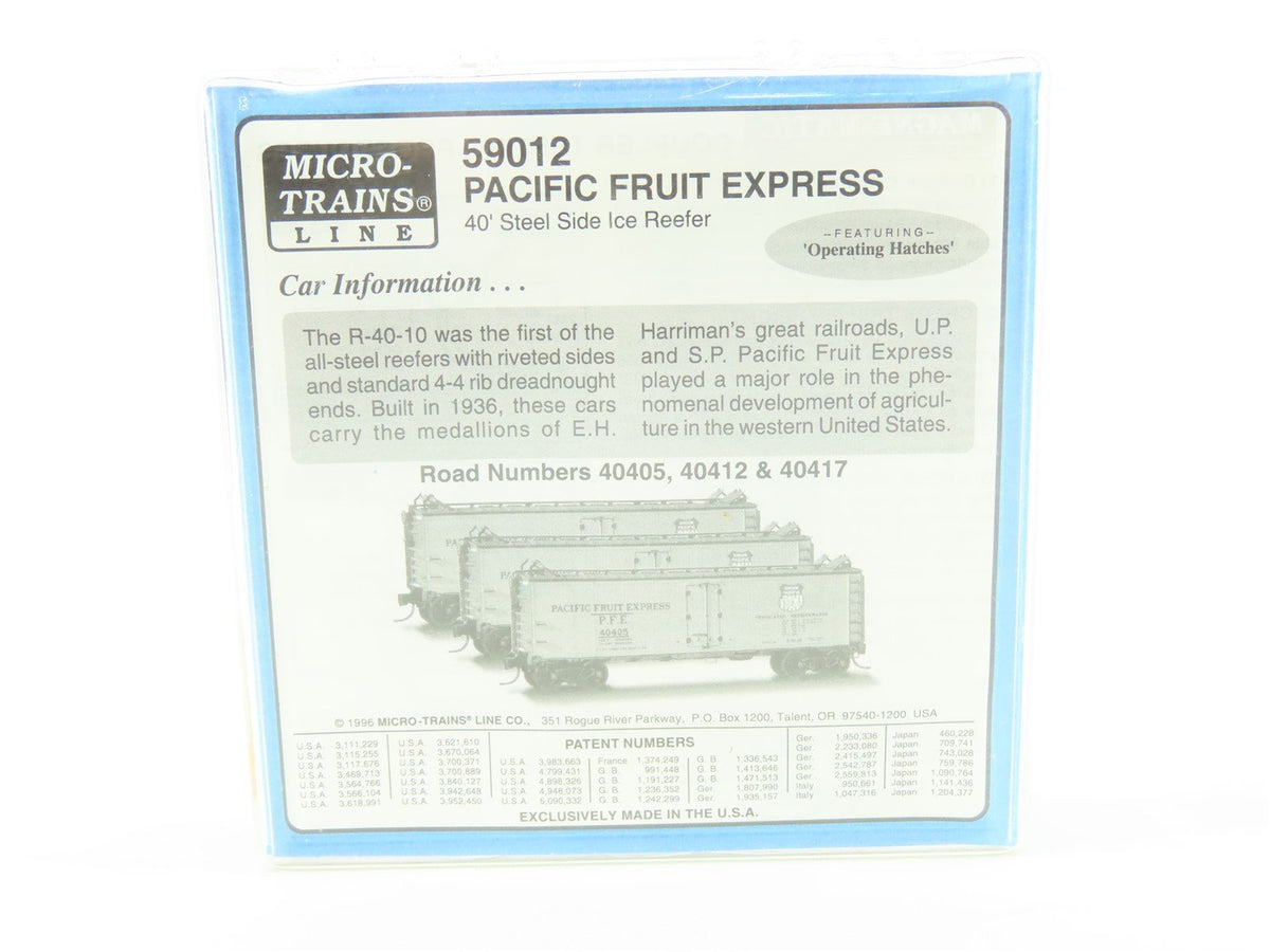 N Scale Micro-Trains MTL 59012 FGE Fruit Growers Express 40&#39; Ice Reefer 3-Pack