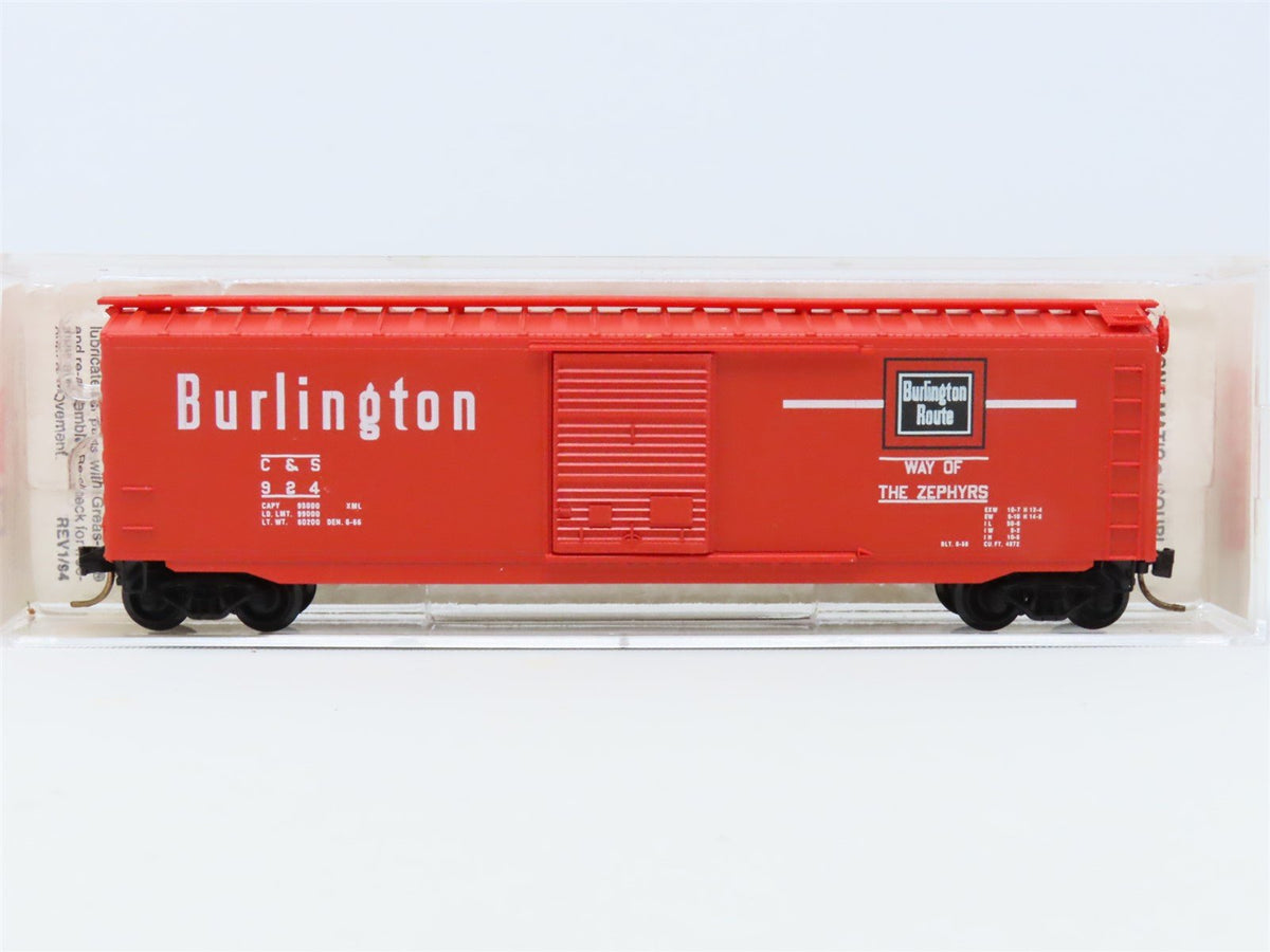 N Micro-Trains MTL #31260 C&amp;S Burlington Route 50&#39; Single Door Box Car #924