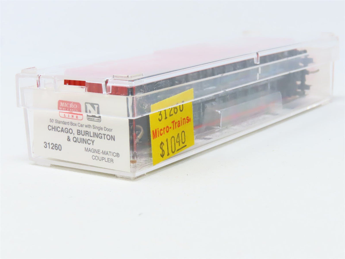 N Micro-Trains MTL #31260 C&amp;S Burlington Route 50&#39; Single Door Box Car #924