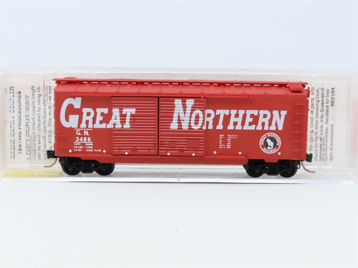 N Scale Micro-Trains MTL #23220 GN Great Northern Circus Train 40&#39; Box Car #3486