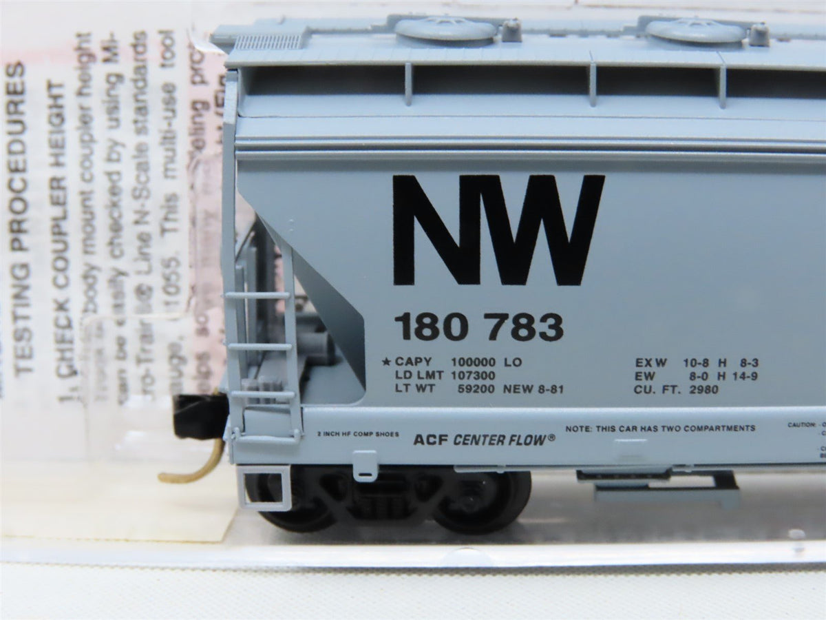 N Micro-Trains MTL #92050 NW Norfolk &amp; Western 2-Bay Covered Hopper #180783