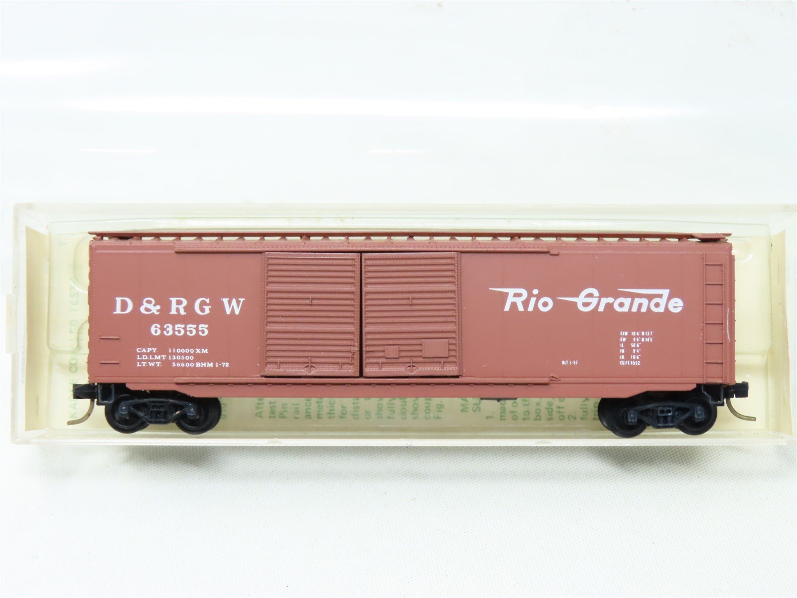 N Scale Micro-Trains MTL Kadee 34105 D&RGW Rio Grande Box Car #63555-Blue Label