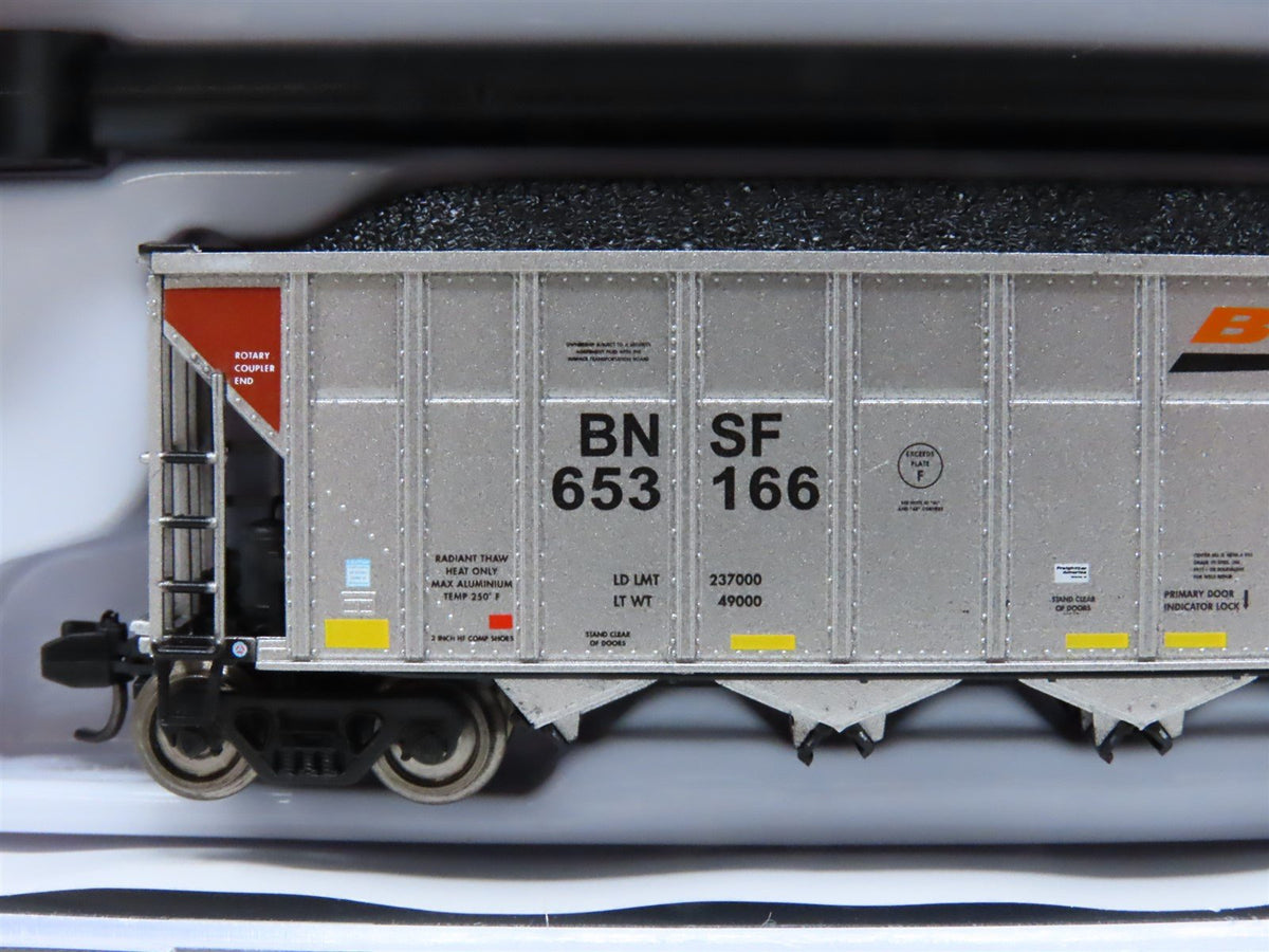 N Rapido 538003A BNSF &quot;Wedge&quot; AutoFlood III 5-Bay Coal Hopper #653166 w/Load