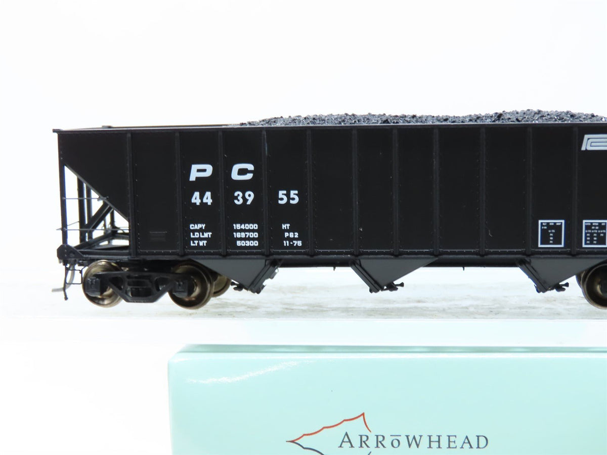 HO Arrowhead #ARR-1008-3 PC Penn Central 3-Bay Hopper w/ Coal Load #443955