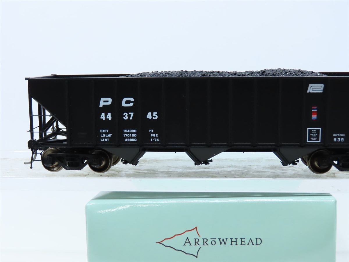 HO Arrowhead #ARR-1009-2 PC Penn Central 3-Bay Hopper w/ Coal Load #443745