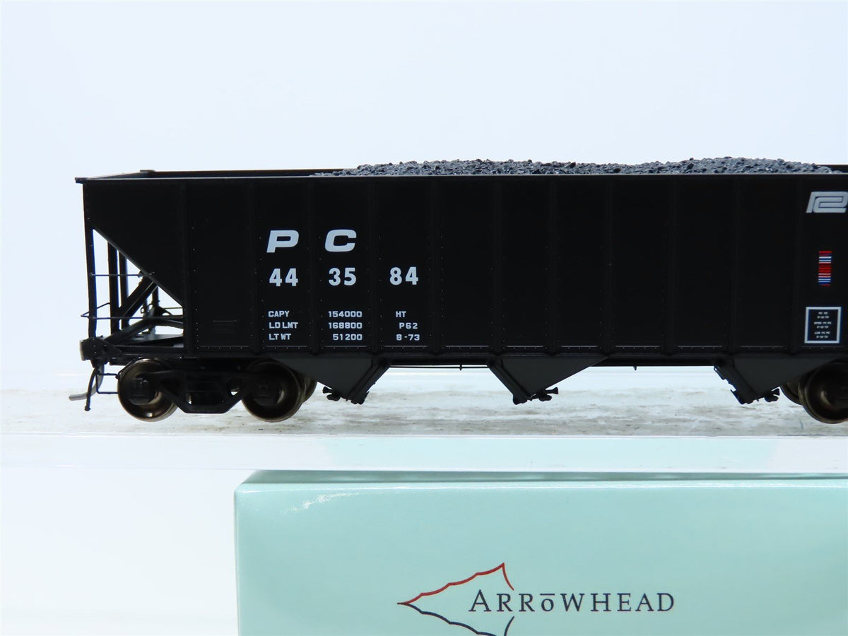 HO Arrowhead #ARR-1010-1 PC Penn Central 3-Bay Hopper w/ Coal Load #443584