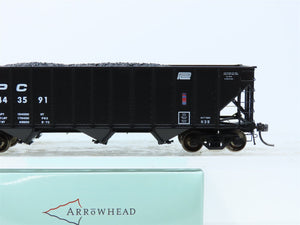 HO Arrowhead #ARR-1011-1 PC Penn Central 3-Bay Hopper w/ Coal Load #443591