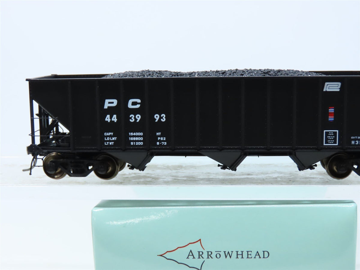 HO Arrowhead #ARR-1010-3 PC Penn Central 3-Bay Hopper w/ Coal Load #443993