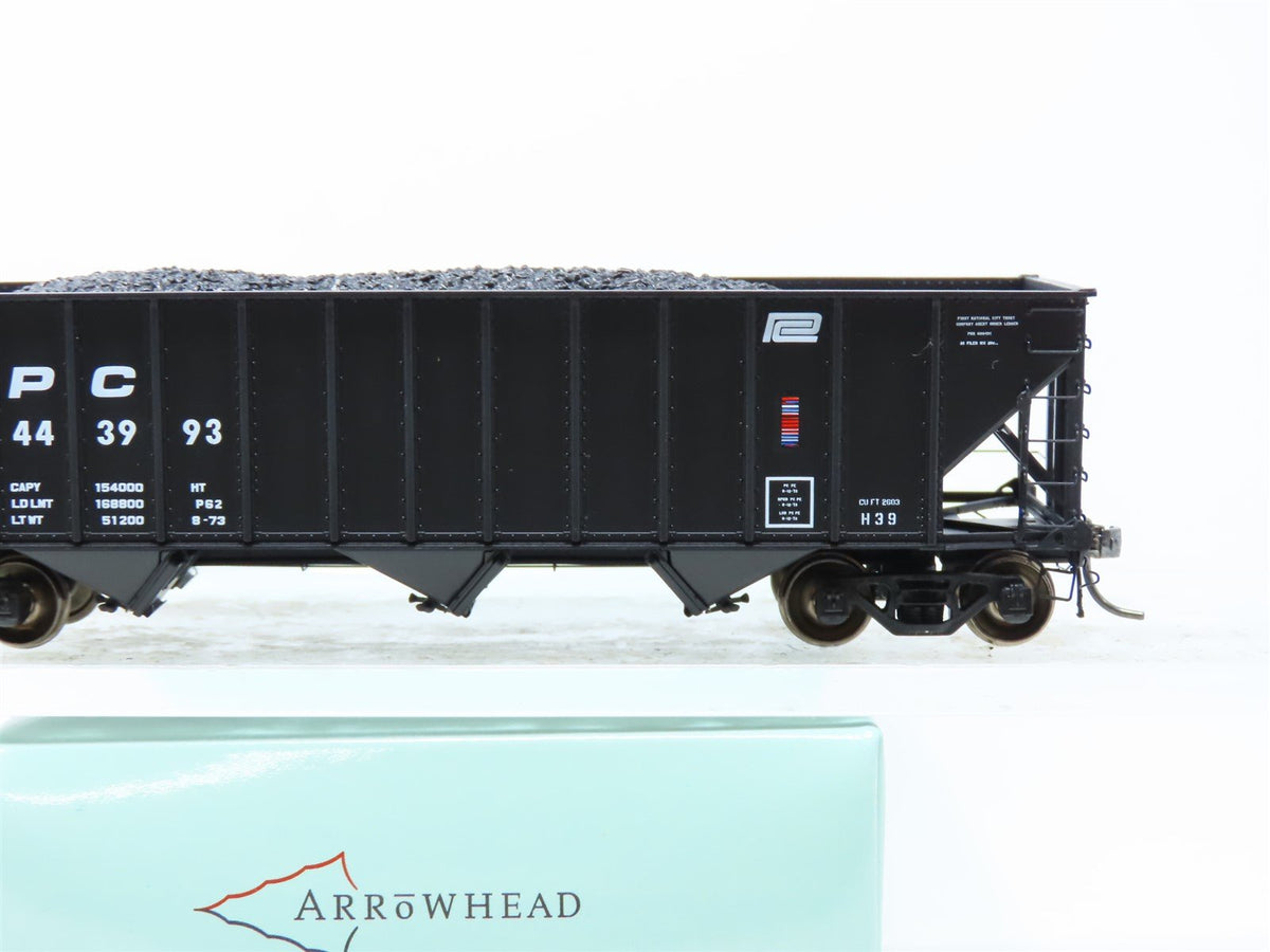 HO Arrowhead #ARR-1010-3 PC Penn Central 3-Bay Hopper w/ Coal Load #443993