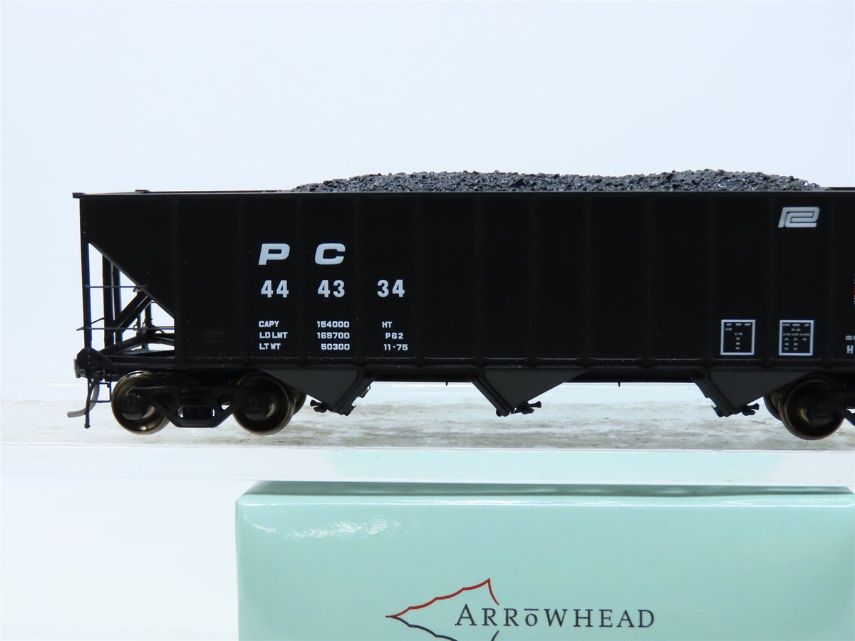 HO Arrowhead #ARR-1008-4 PC Penn Central 3-Bay Hopper w/ Coal Load #444334