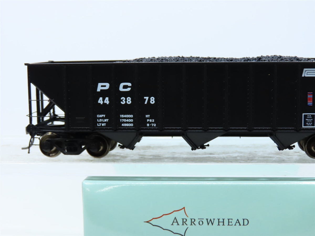 HO Arrowhead #ARR-1011-2 PC Penn Central 3-Bay Hopper w/ Coal Load #443878