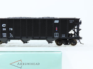 HO Arrowhead #ARR-1011-2 PC Penn Central 3-Bay Hopper w/ Coal Load #443878