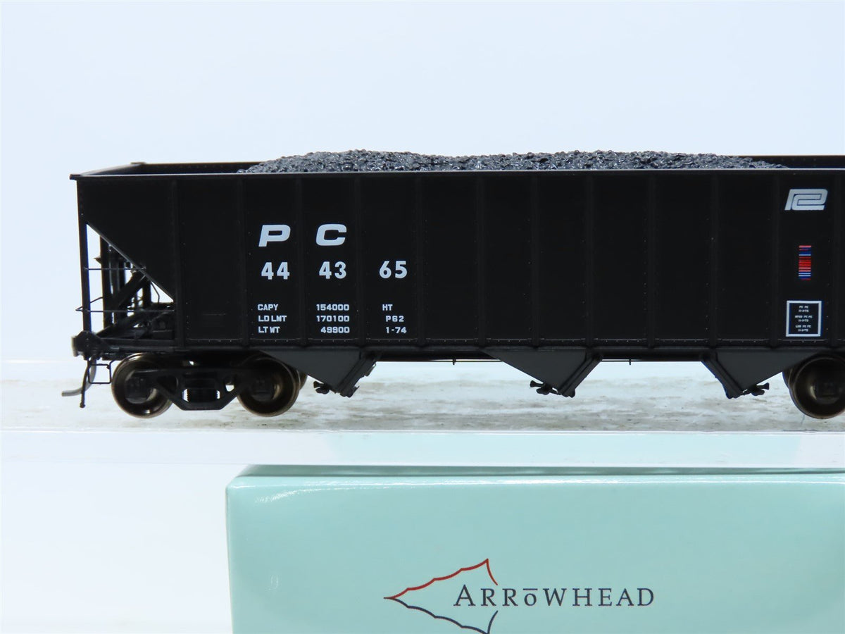 HO Arrowhead #ARR-1009-4 PC Penn Central 3-Bay Hopper w/ Coal Load #444365