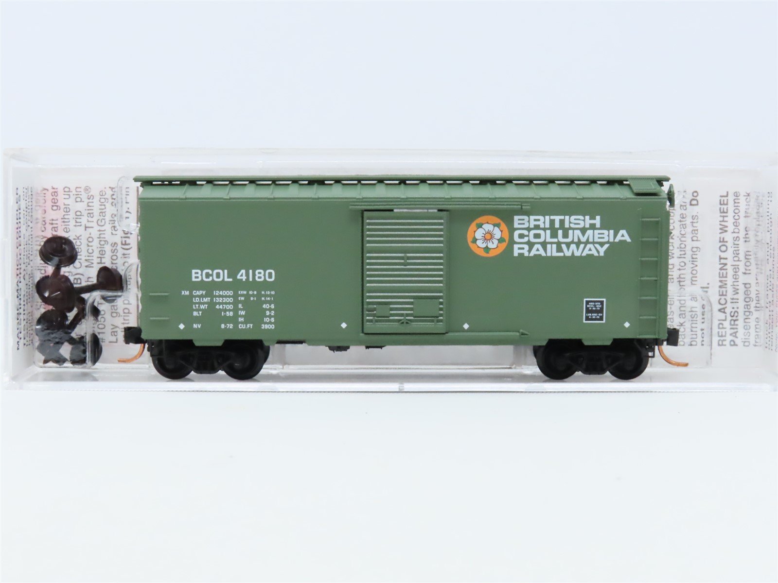 N Micro-Trains MTL 20580 BCOL British Columbia 40' Single Door Box Car #4180