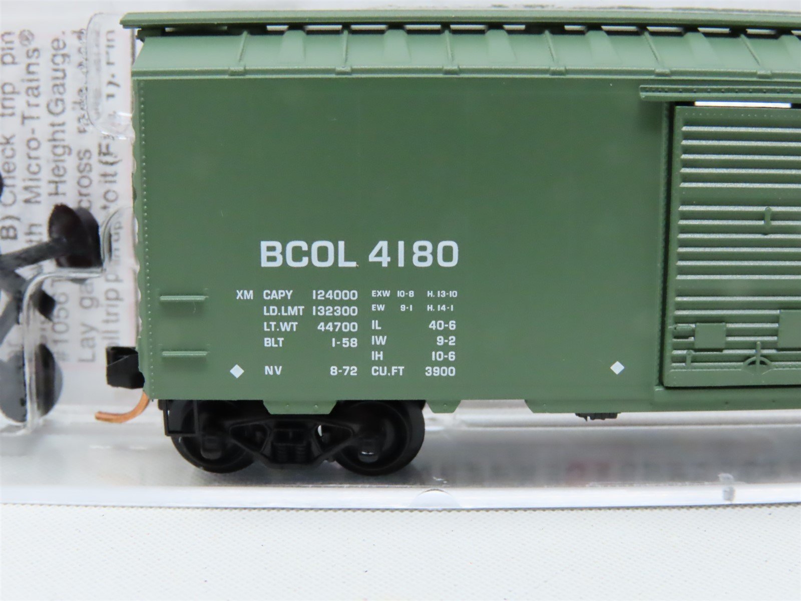 N Micro-Trains MTL 20580 BCOL British Columbia 40' Single Door Box Car #4180