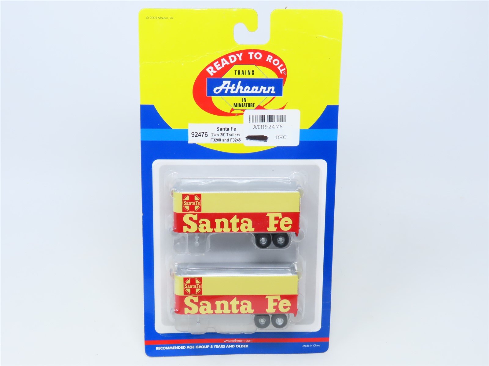 HO Scale Athearn #92476 ATSF Santa Fe 25' Trailers (2-Pk.) #F3208 & F3245